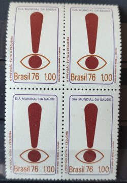 C 926 Selo Dia Mundial da Saude Datas Comemorativas 1976 Quadra