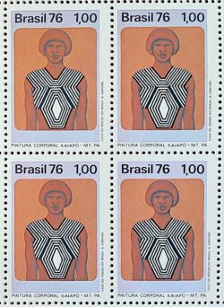 C 927 Selo Cultura Indigena Indio Kaiapo 1976 Quadra