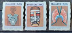 C 927 Selo Cultura Indigena Indio Kaiapo 1976 Serie Completa