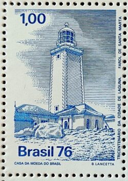 C 945 Selo Tricentenario Cidade Laguna Farol 1976