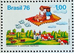 C 946 Selo Dia do Selo Juventude Filatelica Igreja 1976 2