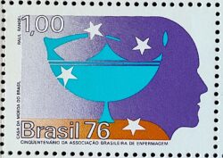 C 947 Selo Cinquentenario Enfermagem Saude 1976 2