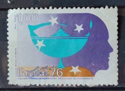 C 947 Selo Cinquentenario Enfermagem Saude 1976 Circulado 1