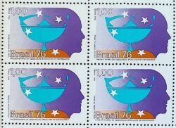 C 947 Selo Cinquentenario Enfermagem Saude 1976 Quadra 2