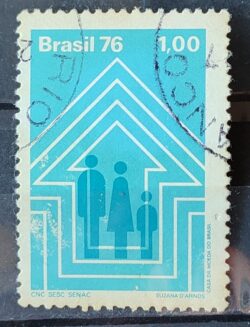 C 952 Selo Sesc e Senac Comercio 1976 Circulado 2