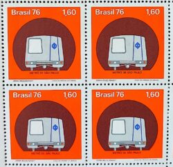 C 955 Selo Metro de Sao Paulo Trem 1976 Quadra