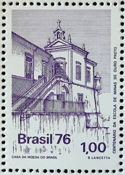 C 957 Selo Centenario Escola de Minas Ouro Preto Educacao 1976
