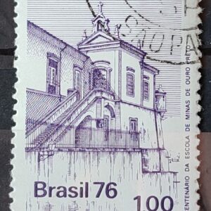 C 957 Selo Centenario Escola de Minas Ouro Preto Educacao 1976 Circulado 1