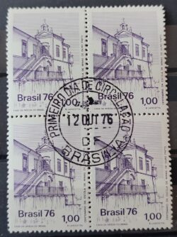 C 957 Selo Centenario Escola de Minas Ouro Preto Educacao 1976 Quadra CPD Brasilia