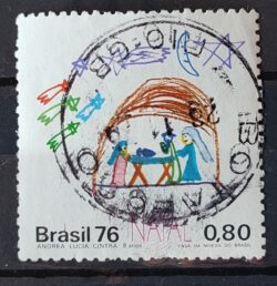 C 962 Selo Natal Manjedoura Religiao 1976 Circulado 1