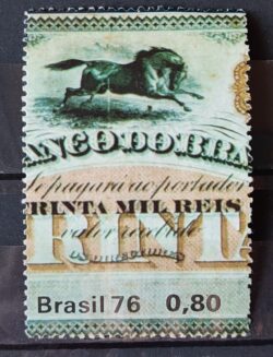 C 963 Selo Banco do Brasil Economia 1976 1