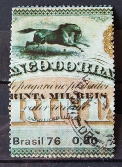 C 963 Selo Banco do Brasil Economia 1976 Circulado 1
