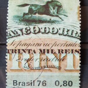 C 963 Selo Banco do Brasil Economia 1976 Circulado 2