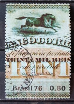 C 963 Selo Banco do Brasil Economia 1976 Circulado 3