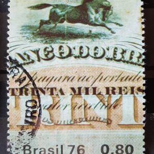 C 963 Selo Banco do Brasil Economia 1976 Circulado 4