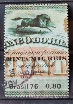 C 963 Selo Banco do Brasil Economia 1976 Circulado 5