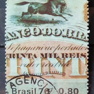 C 963 Selo Banco do Brasil Economia 1976 Circulado 6