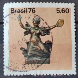 C 966 Selo Evolucao da Escultura Danca 1976 Circulado 2