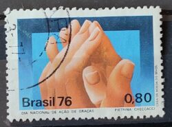 C 968 Selo Dia de Acao de Gracas Mao 1976 Circulado 1