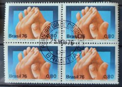 C 968 Selo Dia de Acao de Gracas Mao 1976 Quadra CPD Brasilia