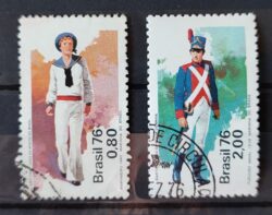 C 969 Selo Marinha do Brasil Militar Marinheiro Fuzileiro 1976 Serie Completa Circulado 1