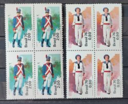 C 969 Selo Marinha do Brasil Militar Marinheiro Fuzileiro 1976 Serie Completa Quadra