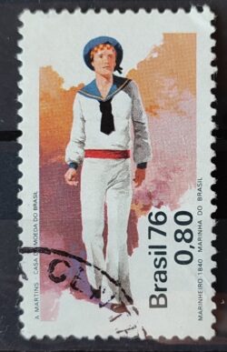 C 970 Selo Marinha do Brasil Militar Marinheiro 1976 Circulado 3