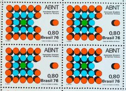 C 971 Selo Associacao Brasileira de Normas Tecnicas ABNT Educacao 1976 Quadra