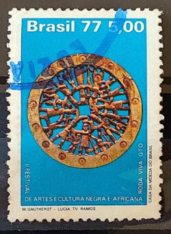 C 972 Selo Arte e Cultura Negra Africana Roda Viva 1977 Circulado 1