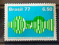 C 975 Selo Aeroporto Internacional Rio de Janeiro Aviao Aviacao 1977