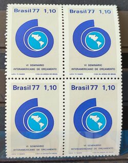 C 976 Selo Seminario Interamericano de Orcamento Economia Mapa 1977 Quadra
