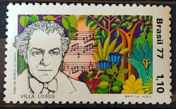 C 979 Selo Compositores Brasileiros Villa Lobos Musica 1977
