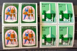 C 982 Selo Amparo e Seguranca Saude 1977 Serie Completa Quadra