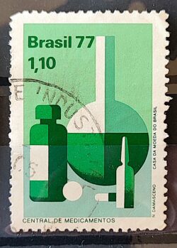 C 983 Selo Amparo e Seguranca Saude Central de Medicamento 1977 Circulado 2