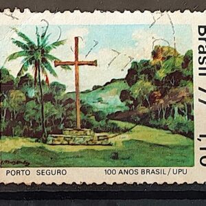 C 984 Selo Centenario da Filiacao do Brasil UPU Servicos Postais Porto Seguro 1977 Circulado 1