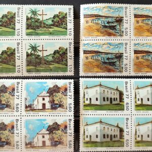C 984 Selo Centenario da Filiacao do Brasil UPU Servicos Postais Porto Seguro 1977 Serie Completa Quadra