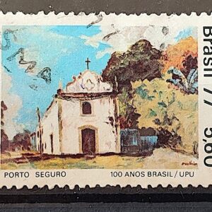 C 986 Selo Centenario da Filiacao do Brasil UPU Servicos Postais Porto Seguro 1977 Circulado 1