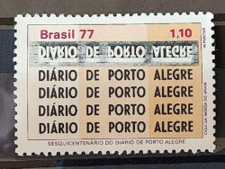 C 988 Selo Sesquicentenario Diario de Porto Alegre Jornal Jornalismo 1977