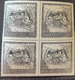 C 991 Selo Centenario Ferrovia Sao Paulo Rio de Janeiro Trem 1977 Quadra