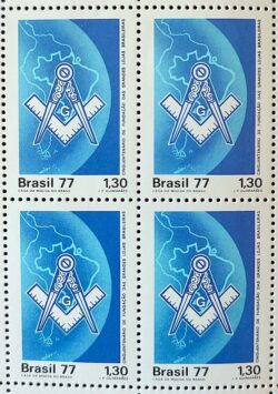 C 996 Selo Cinquentenario Grandes Lojas Maconaria 1977 Quadra