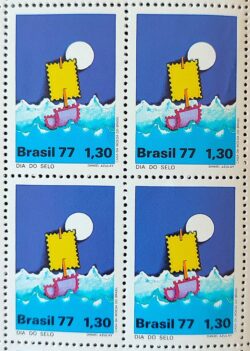 C 997 Selo Dia do Selo Servicos Postais Filatelia Navio 1977 Quadra
