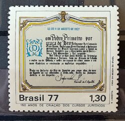 C 998 Selo Sesquicentenario Cursos Judiricos Justiça Direito 1977