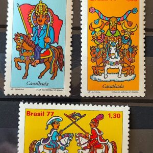 C 999 Selo Folclore Brasileiro Cavalhada Cavalo 1977 Serie Completa CMC
