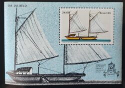 B 45 Bloco Dia do Selo Museu Postal Navio Servico Postal 1980