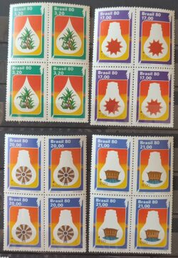 C 1131 Selo Alternativas Energeticas Energia Alcool Solar Eolica Eletrica 1980 Serie Completa Quadra