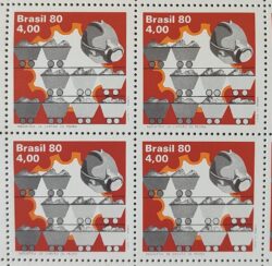 C 1135 Selo Industria de Carvao de Pedra Trem Vagao Energia 1980 Quadra