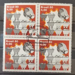 C 1135 Selo Industria de Carvao de Pedra Trem Vagao Energia 1980 Quadra CBC SC Criciuma