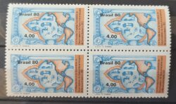 C 1136 Selo Assembleia Banco Interamericano de Desenvolvimento Economia Peixe Trator 1980 Quadra