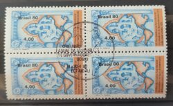 C 1136 Selo Assembleia Banco Interamericano de Desenvolvimento Economia Peixe Trator 1980 Quadra CBC RJ