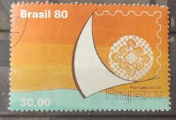 C 1147 Selo Brapex IV Jangada Servico Postal Filatelia 1980 Circulado 1